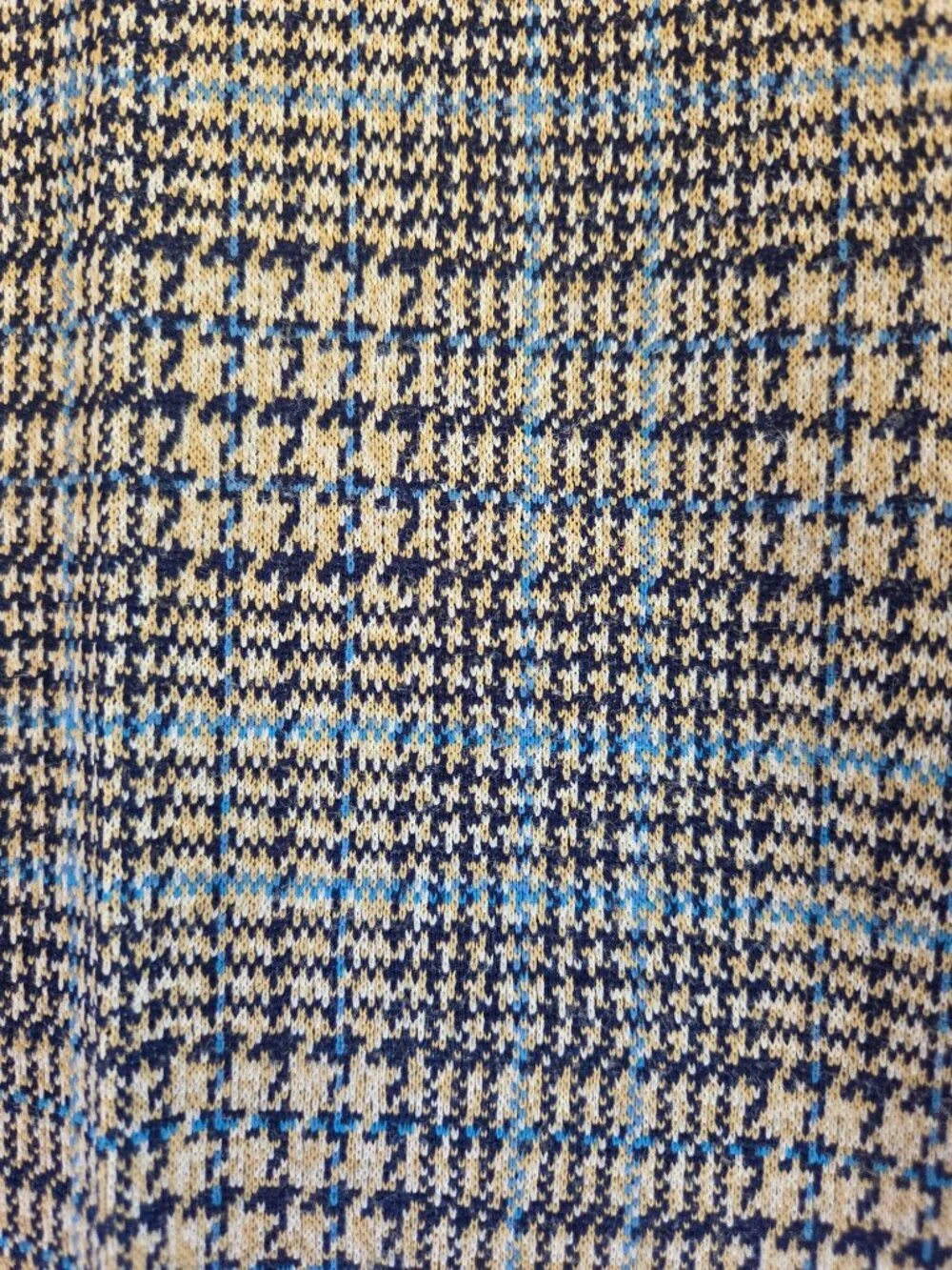 Vtg 70's Mens Houndstooth Flared Dress Pants Trousers Blue & Black Retro 40x28